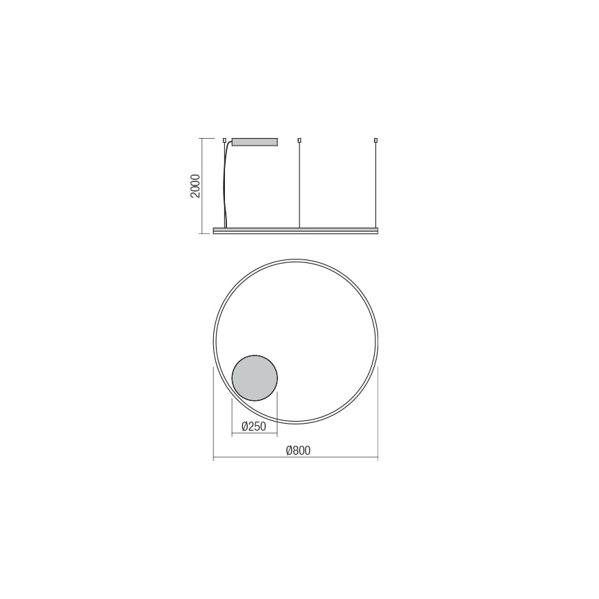 Redo 01-4877 - LED dimmelhető kábeles csillár ORBIT LED/55W/230V 2700/3000K bronz