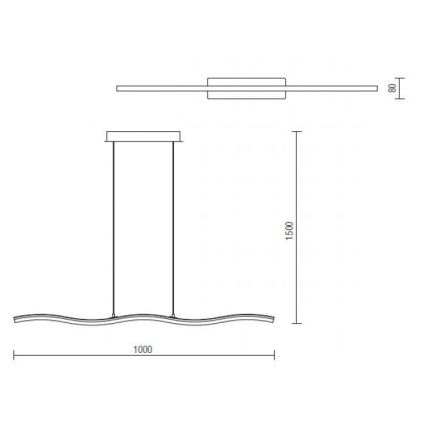 Redo 01-893 - LED csillár kábelen PULSE LED/23,1W/230V matt króm