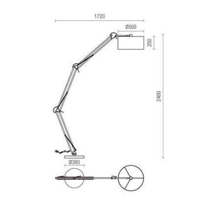 Redo 02-385 - Állólámpa AZAR 1xE27/42W/230V fehér/króm