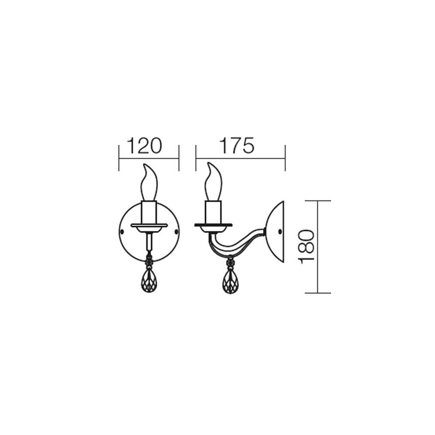 Redo 02-709 - Fali lámpa FABIOLA 1xE14/28W/230V