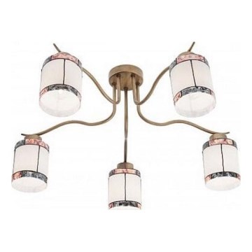 Redo 02-888 - Felületre szerelhető csillár  DEKOR 5xE27/42W/230V átm. 52,3 cm bronz