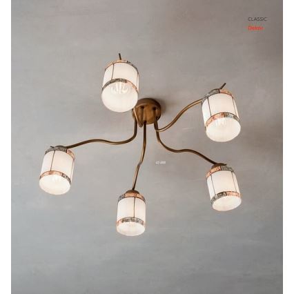 Redo 02-888 - Felületre szerelhető csillár  DEKOR 5xE27/42W/230V átm. 52,3 cm bronz