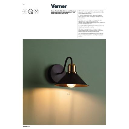 Redo 02-934 - Fali lámpa VERNER 1xE27/42W/230V