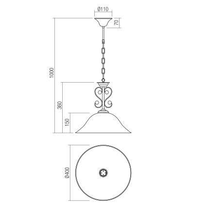Redo 02-990 - Csillár láncon VERSUS 1xE27/42W/230V