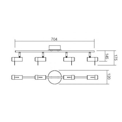 Redo 04-332 - SLIM LED spotlámpa 4xLED/4W/230V, fényes króm