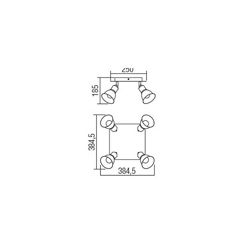 Redo 04-466 - Spotlámpa OLAF 4xE14/12W/230V