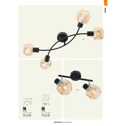 Redo 04-483 - Fali spotlámpa AMBER 1xE14/28W/230V