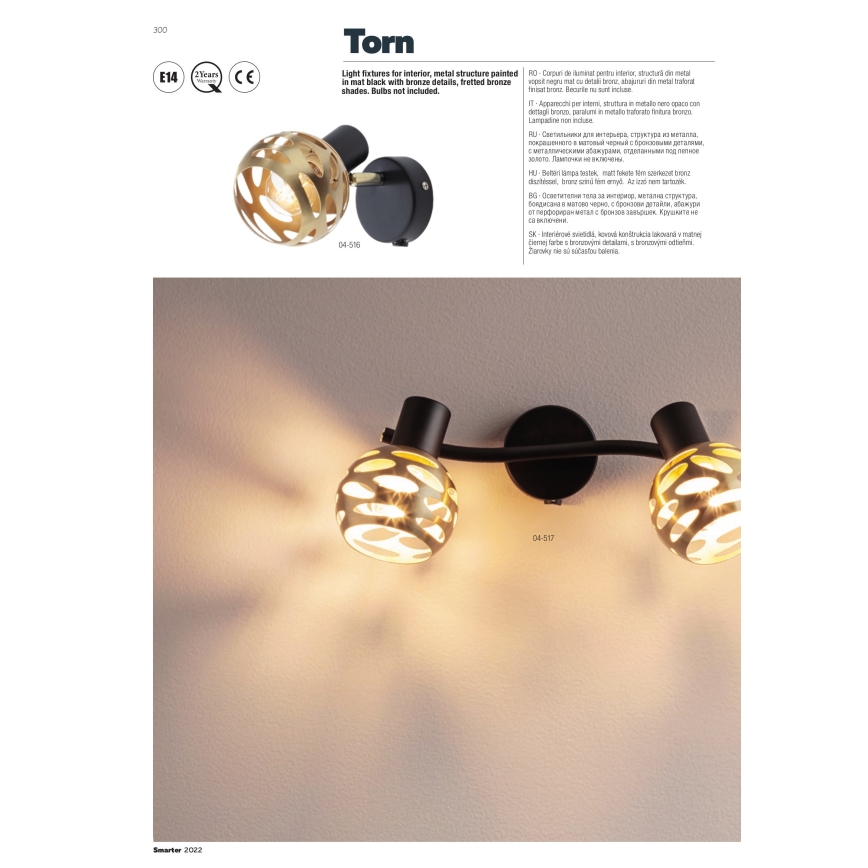 Redo 04-517 - Fali spotlámpa TORN 2xE14/28W/230V