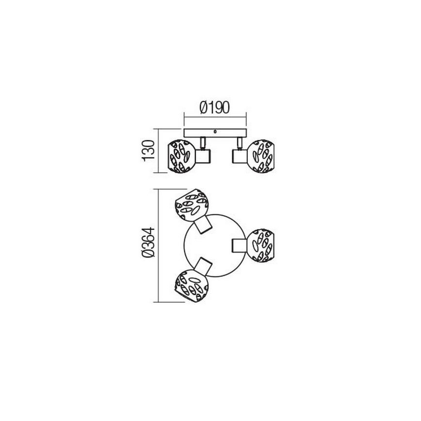 Redo 04-518 - Spotlámpa TORN 3xE14/28W/230V