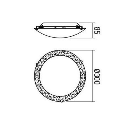 Redo 05-865 - LED mennyezeti lámpa ARTEMIS LED/12W/230V átm. 30 cm ezüst