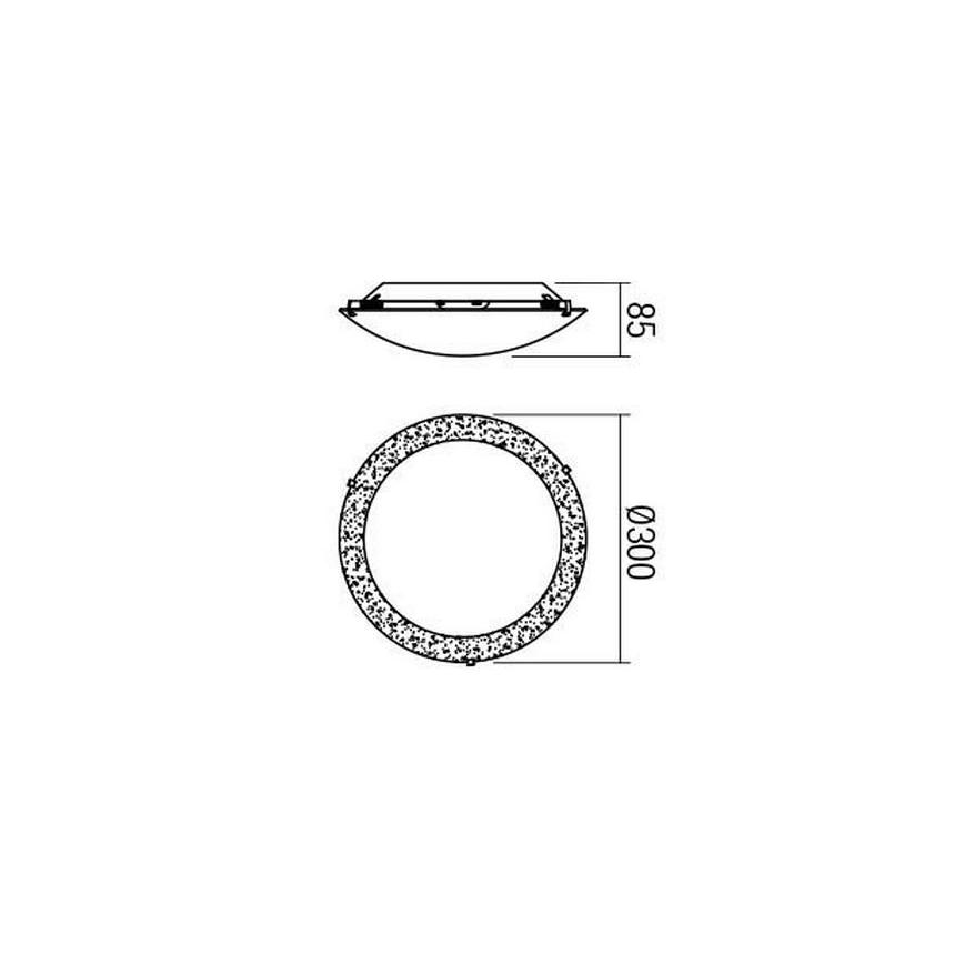 Redo 05-865 - LED mennyezeti lámpa ARTEMIS LED/12W/230V átm. 30 cm ezüst