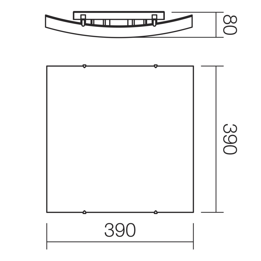 Redo 05-905 - ISIDE mennyezeti lámpatest 2xE27/42W/230V 39x39 cm átlátszó