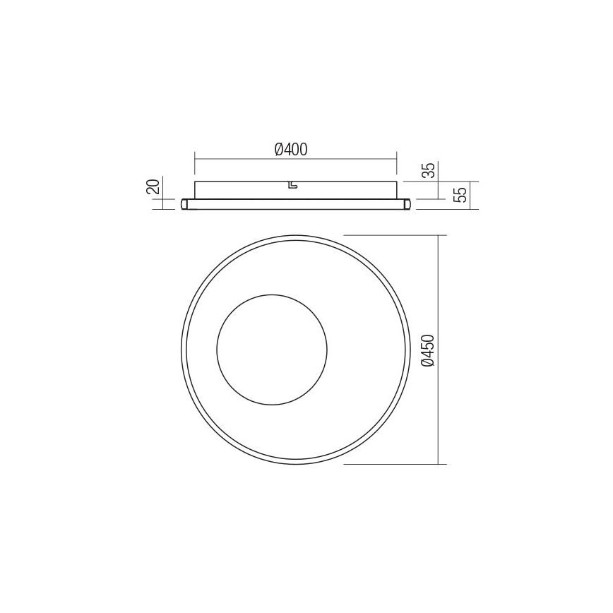 Redo 05-959 - LED Dimmelhető mennyezeti lámpa SINTESI LED/45W/230V átm. 45 cm 3000-6000K + távirányítás
