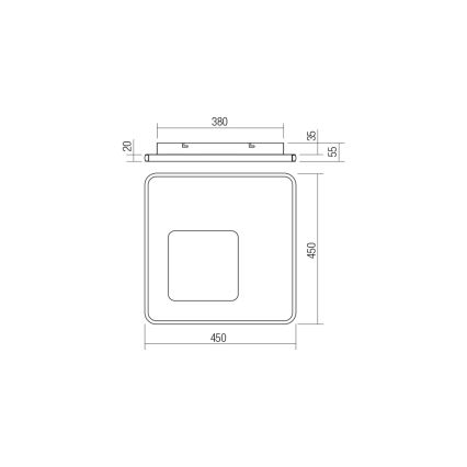 Redo 05-961 - LED Dimmelhető mennyezeti lámpa SINTESI LED/53W/230V 45x45 cm 3000-6000K + távirányítás