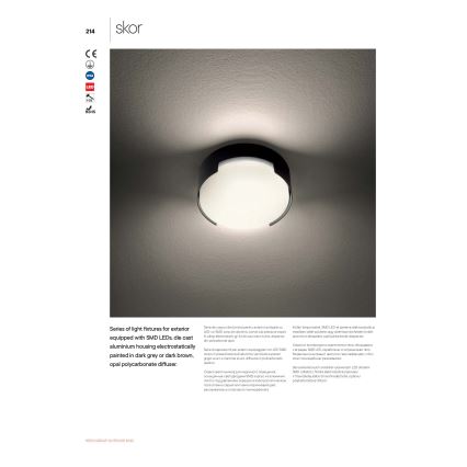 Redo 90005 - LED kültéri mennyezeti lámpatest SKOR LED/16W/230V IP54