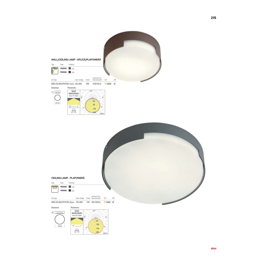 Redo 90005 - LED kültéri mennyezeti lámpatest SKOR LED/16W/230V IP54