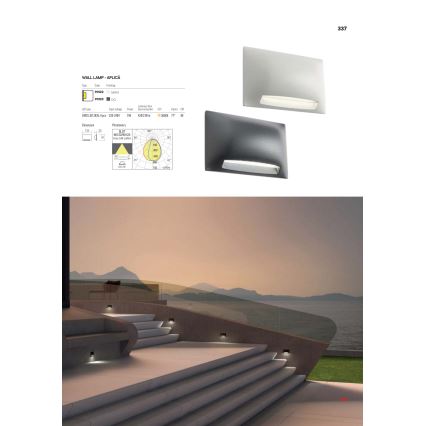 Redo 90009 - LED kültéri irányjelző lámpa TAMPA LED/11W/230V IP54 fehér