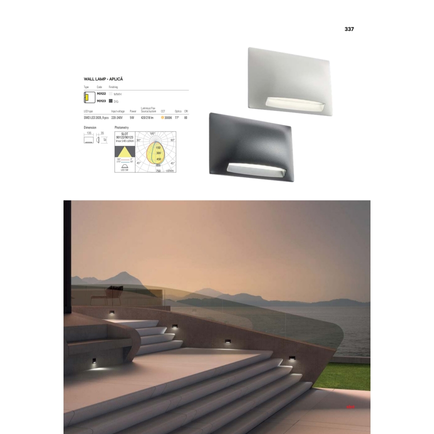 Redo 90009 - LED kültéri irányjelző lámpa TAMPA LED/11W/230V IP54 fehér