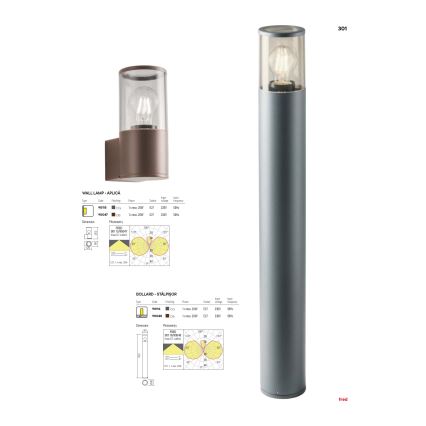 Redo 90047 - Kültéri fali lámpa  FRED 1xE27/20W/230V IP54