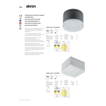 Redo 90109 - LED Kültéri mennyezeti lámpa AKRON 1xLED/9W/230V IP54