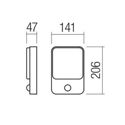 Redo 90131 - LED kültéri fali lámpa mozgás- és alkonykapcsolóval COLIN LED/9W/230V 3000K IP54 fehér