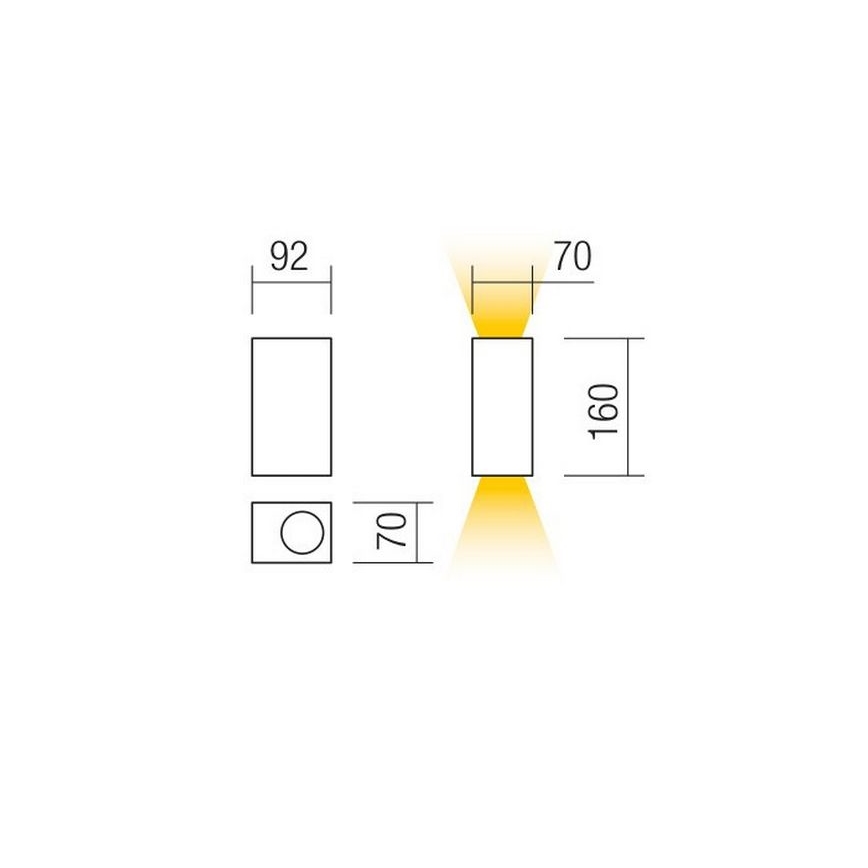 Redo 90152 - Kültéri fali lámpa  PUNTA 2xGU10/7W/230V IP44