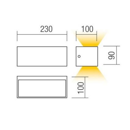 Redo 90154 - LED kültéri fali lámpatest LAMPRIS LED/12W/230V IP65