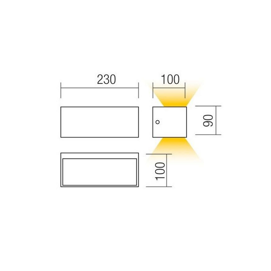 Redo 90154 - LED kültéri fali lámpatest LAMPRIS LED/12W/230V IP65