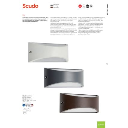 Redo 90192 - LED Kültéri fali lámpa SCUDO LED/10W/230V 3000K IP54 barna