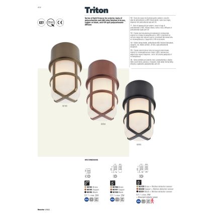 Redo 90194 - Kültéri spotlámpa TRITON 1xE27/28W/230V IP54 réz