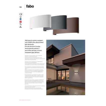 Redo 90226 - LED Kültéri fali lámpa FABO LED/6W/230V 3000K IP54 szürke