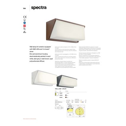 Redo 90238 - LED Kültéri fali lámpa SPECTRA LED/16W/230V 3000K IP54 szürke