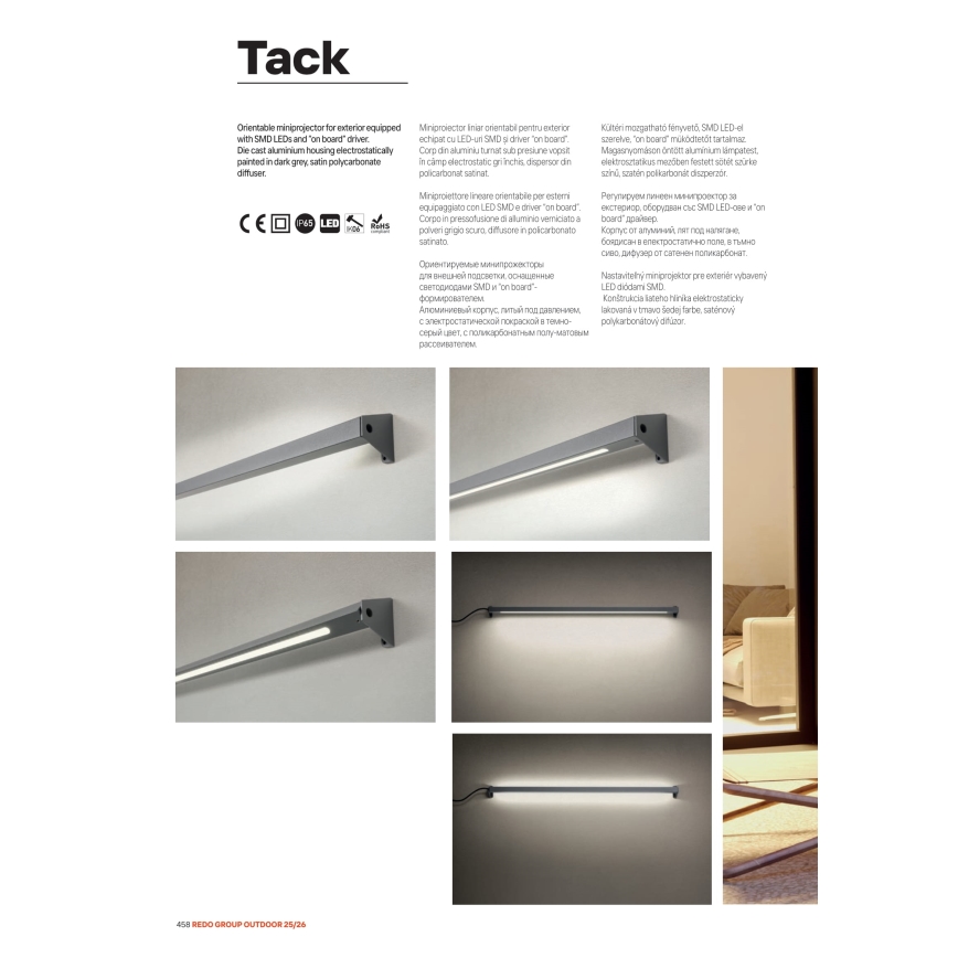 Redo 90242 - LED kültéri lámpa TACK IP65 LED/15W/230V 3000K IP65 antracit