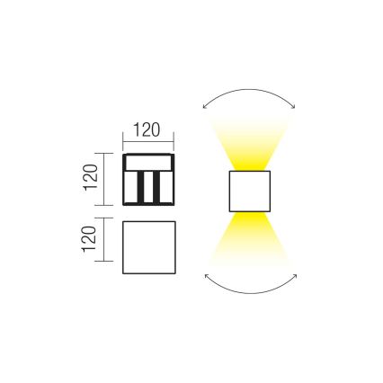 Redo 90296 - VARY LED kültéri fali lámpatest 2xLED/10W/230V 3000K IP54 antracit
