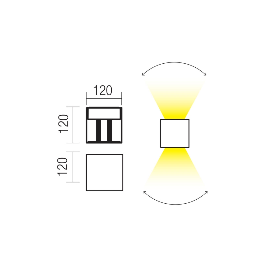 Redo 90296 - VARY LED kültéri fali lámpatest 2xLED/10W/230V 3000K IP54 antracit