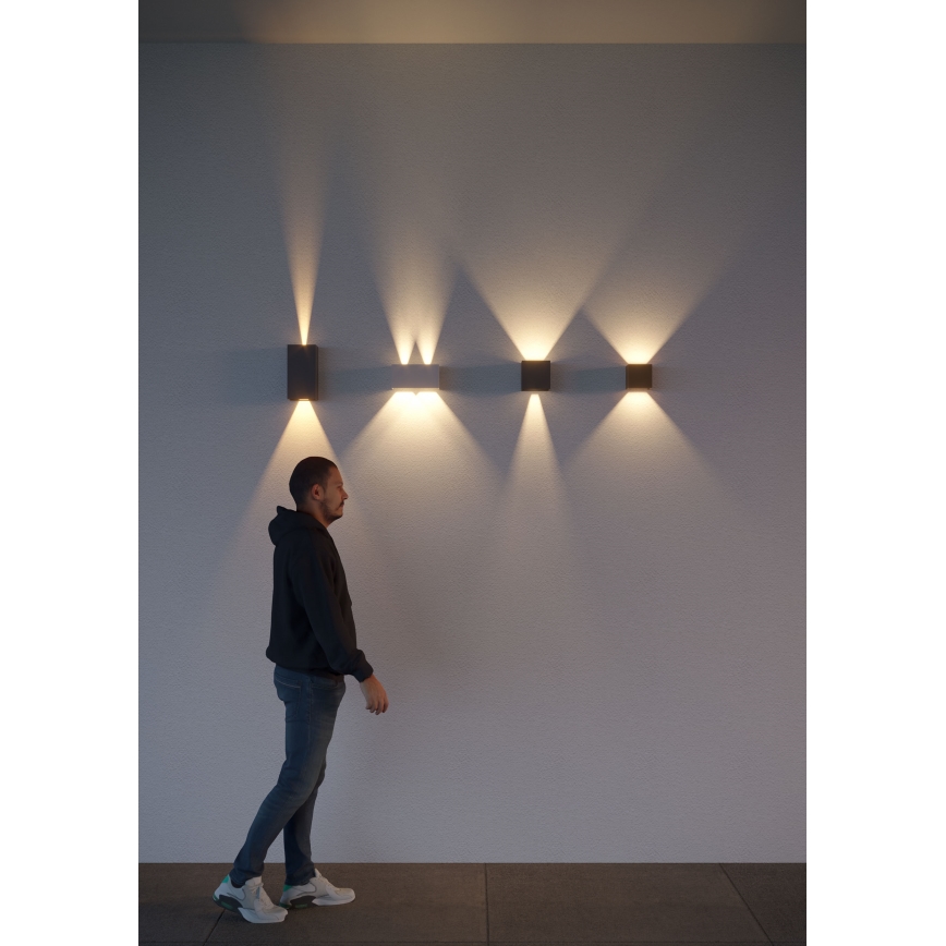 Redo 90298 - LED kültéri fali lámpatest VARY 2xLED/10W/230V 3000K IP54 barna