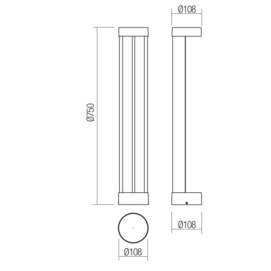 Redo 90366 - LED kültéri lámpa ZEUS LED/11,5W/230V 3000K 75 cm IP54 barna