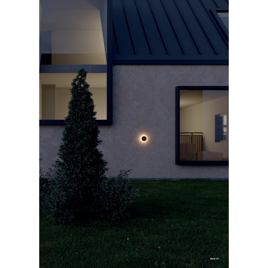 Redo 90369 - AURA kültéri LED fali lámpatest, LED/8W/230V/3000K/IP65, antracit