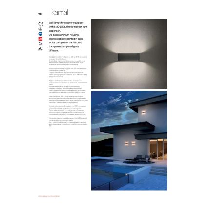 Redo 90388 - LED Kültéri fali lámpa KAMAL LED/15W/230V 3000K IP54 szürke