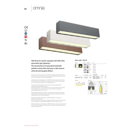 Redo 90395 - LED Kültéri fali lámpa OMNIA LED/12W/230V 3000K IP54 barna