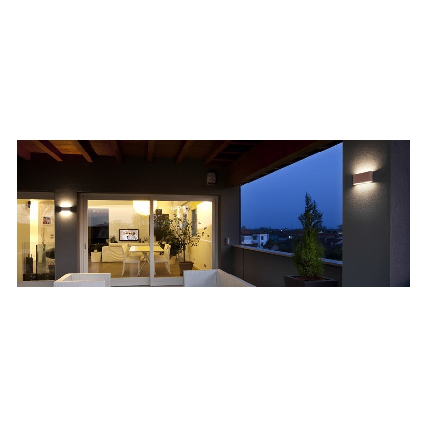 Redo 90453 - KLIPPE LED kültéri fali lámpa, 24W, 230V, 3000K, IP54, barna