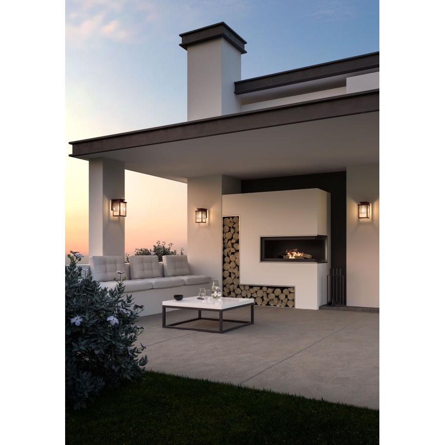 Redo 90463 - Kültéri fali lámpa YARD 1xE27/42W/230V IP44 barna