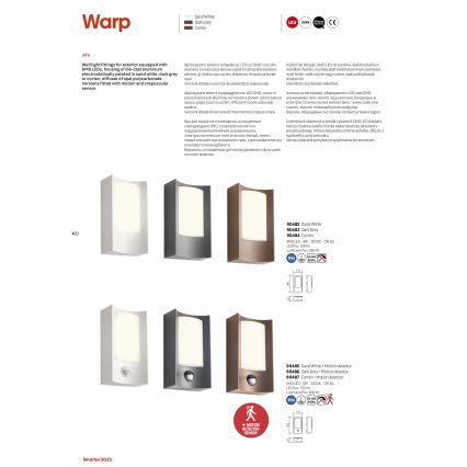 Redo 90483 - LED Kültéri fali lámpa WARP LED/8W/230V 3000K IP44 antracit