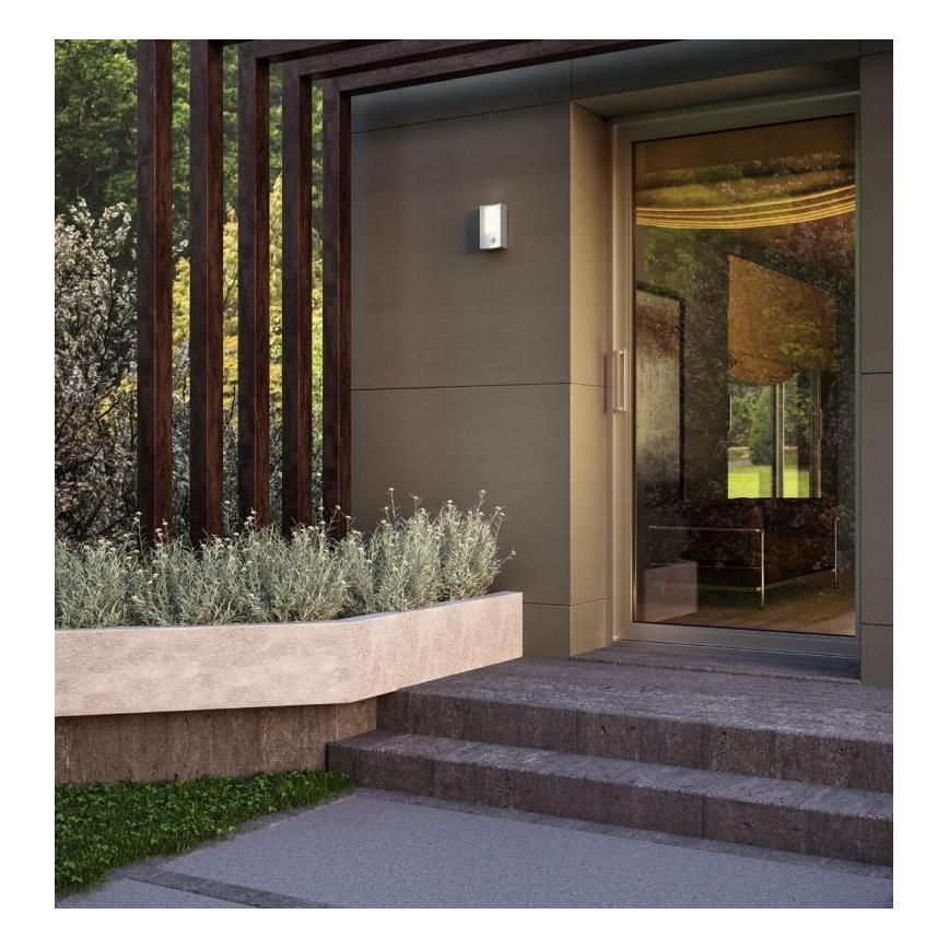 Redo 90486 - LED Kültéri fali lámpa érzékelővel WARP LED/8W/230V 3000K IP44 antracit