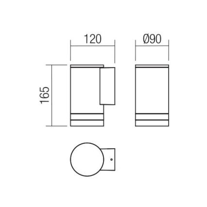 Redo 90517 - Kültéri fali lámpa CARGO 1xGU10/28W/230V IP54 antracit