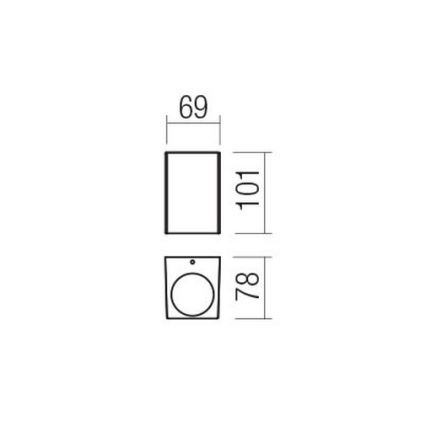 Redo 90527 - BRIO LED kültéri fali lámpatest, 6W, 230V, 3000K, IP54, antracit
