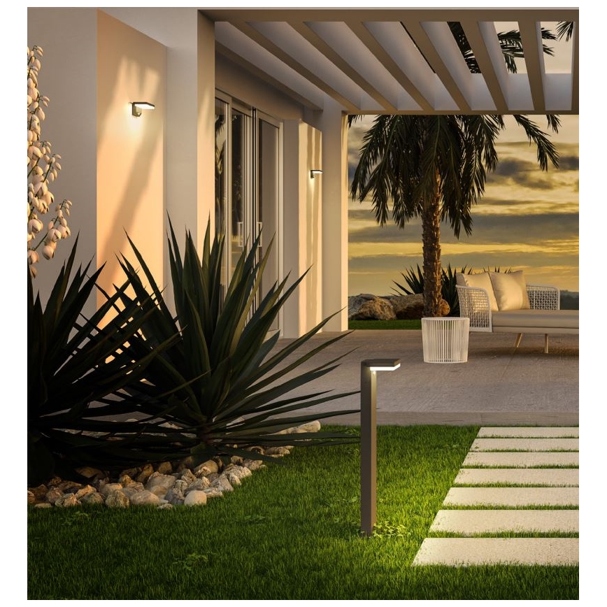 Redo 90535 - LED Napelemes érzékelős fali lámpa TAIYO LED/2W/3,7V 3000K 2200 mAh IP54 antracit