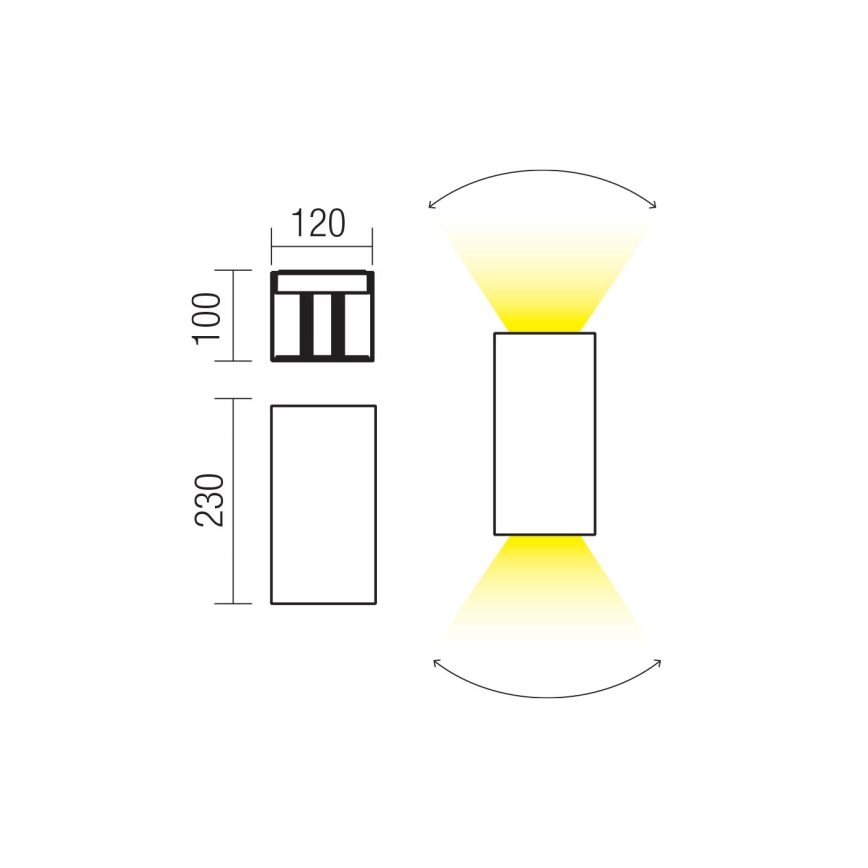 Redo 90552 - LED kültéri fali lámpatest VARY 2xLED/10W/230V 3000K IP54 fehér