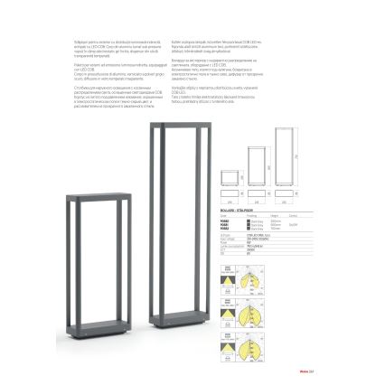 Redo 90581 - WAKE LED kültéri lámpa, 8 W, 230 V, 3000 K, 50 cm, IP65, antracit