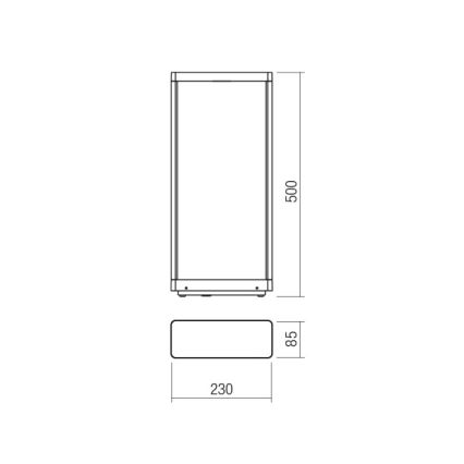 Redo 90581 - WAKE LED kültéri lámpa, 8 W, 230 V, 3000 K, 50 cm, IP65, antracit